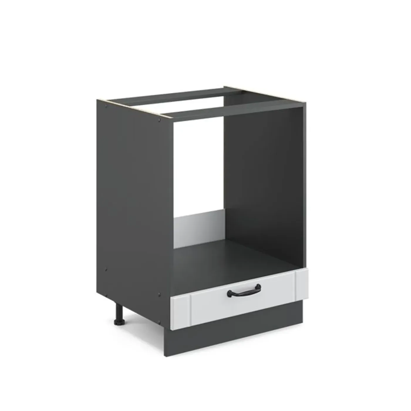 VICCO Fameline Ovenmeubel, 60cm Zonder Pt, Wit Landelijk/antraciet, 36056