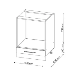 VICCO Fameline Ovenmeubel, 60cm Zonder Pt, Bordeauxrood Hoogglans/antraciet, 35559