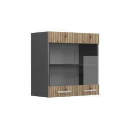 Vicco Glazen Kast Rline, 60cm, Artisan Eik/antraciet, 49215
