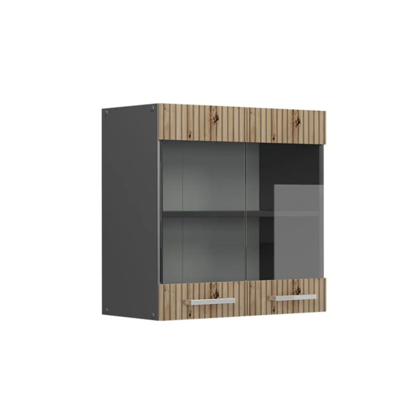 Vicco Glazen Kast Rline, 60cm, Artisan Eik/antraciet, 49215