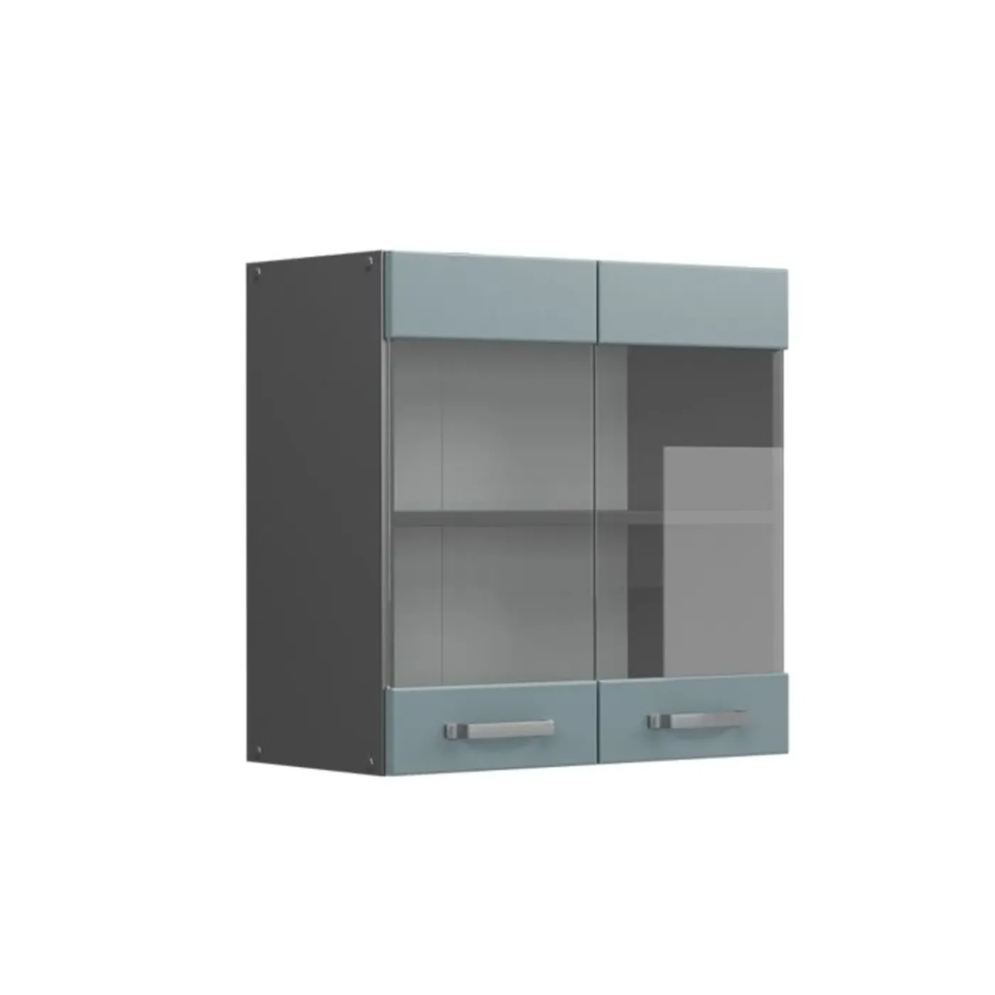 VICCO Glazen Kast Rline, 60cm, Blauwgrijs/antraciet, 41185
