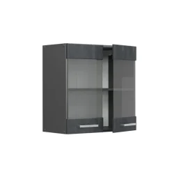 VICCO Glazen Kast Rline, 60cm, Zwart/antraciet, 47614