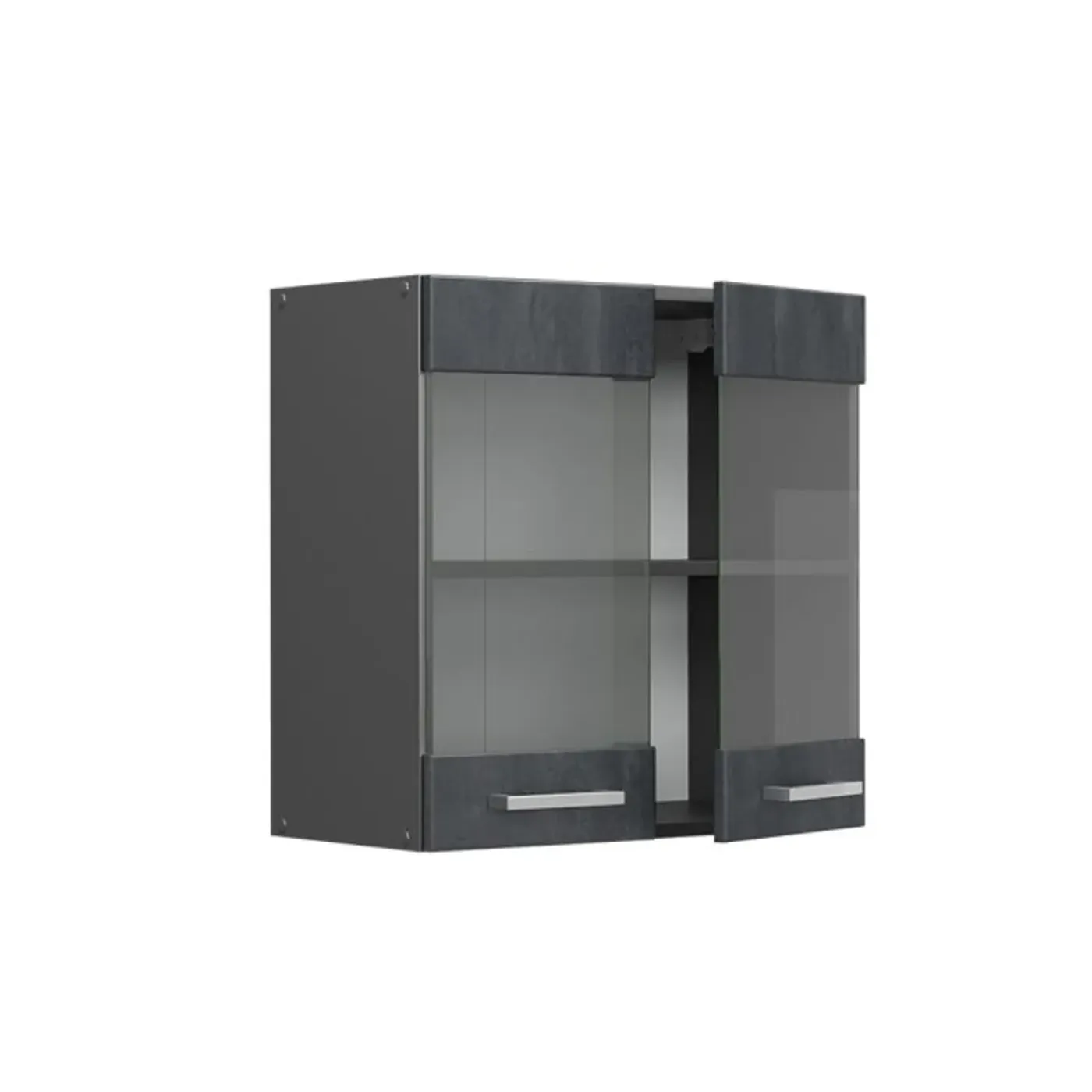 VICCO Glazen Kast Rline, 60cm, Zwart/antraciet, 47614