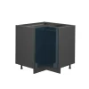 Vicco - Hoekkast Onder - Glanzend Donkerblauw En Antraciet - 80,5 Cm