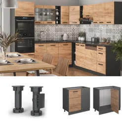 VICCO - Hoekkast R-line - Gouden Krachteik - 86 X 81,6 X 60 Cm