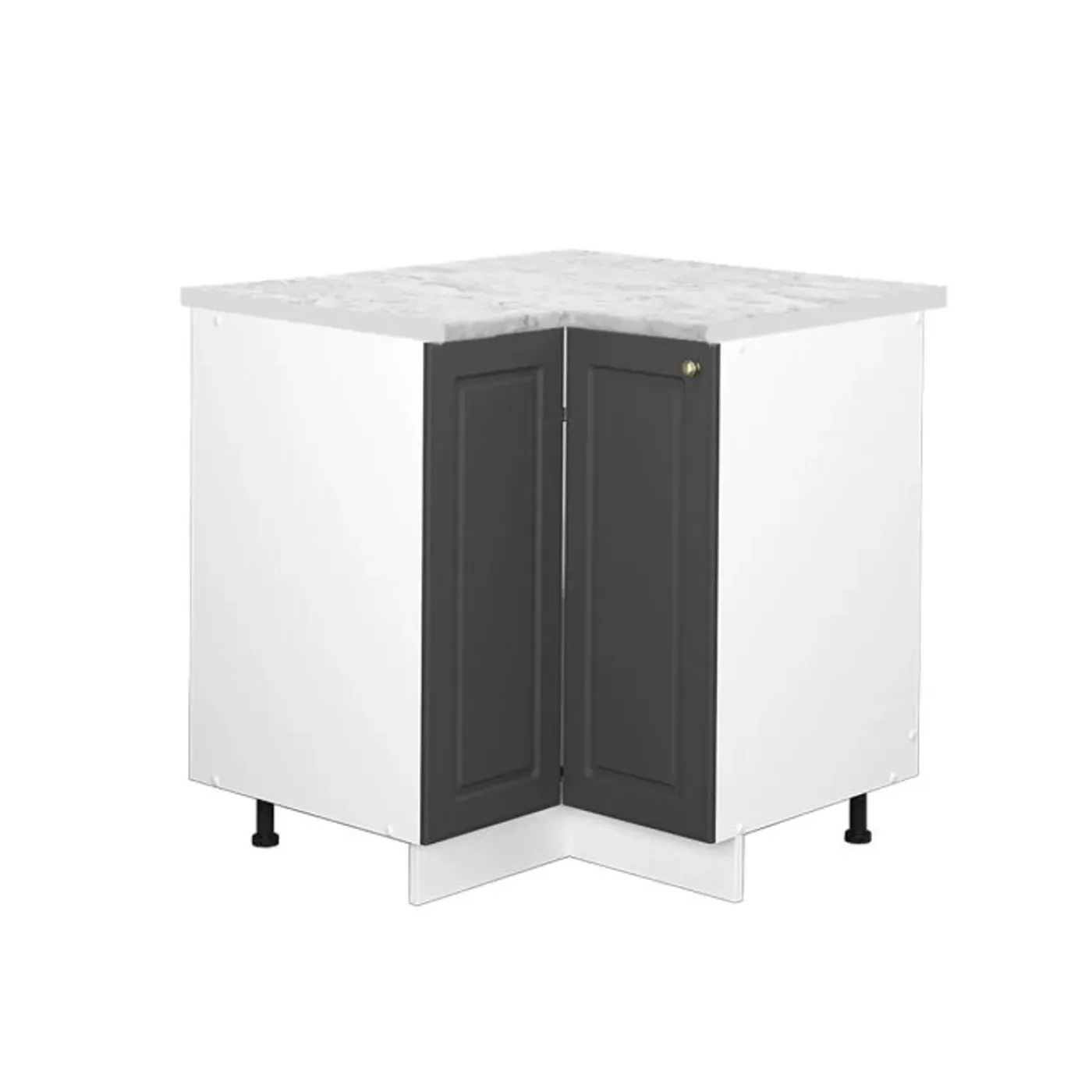 VICCO Hoekmeubel Fameline, 80.5cm, Pt Marmer, Antracietgoud/wit, 46794