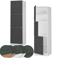 Vicco Hoge Kast Fameline, 60cm, Antracietgoud Landhuis/wit, 38509