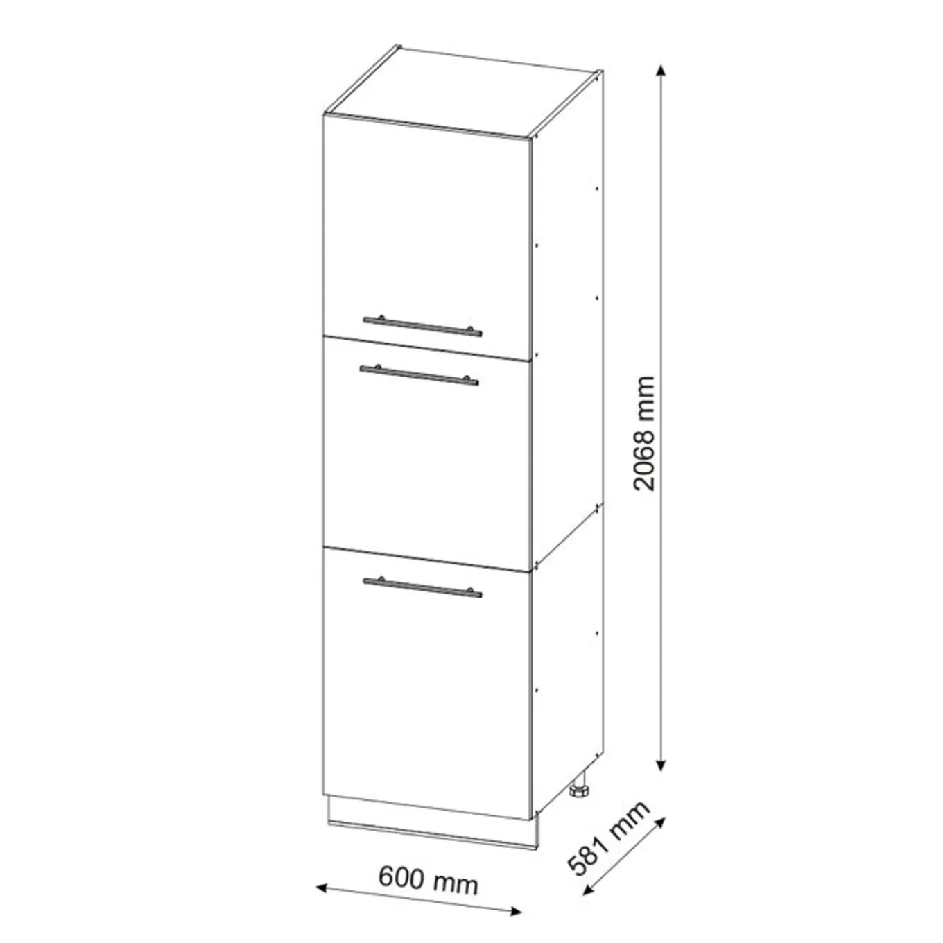 Vicco Hoge Kast Fameline, 60cm, Antracietgoud Landhuis/wit, 38509