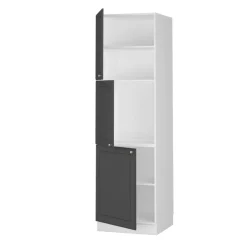 Vicco Hoge Kast Fameline, 60cm, Antracietgoud Landhuis/wit, 38509