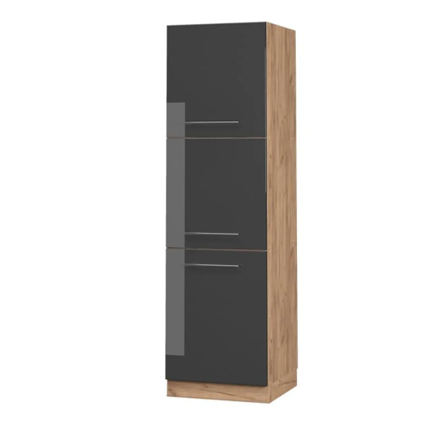 VICCO Hoge Kast Fameline, 60cm, Antraciet Hoogglans/eiken Goud, 38607