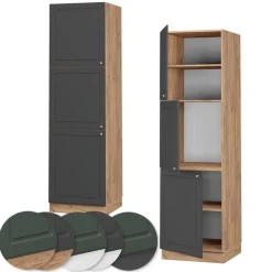VICCO Hoge Kast Fameline, 60cm, Antracietgoud Landhuis/eiken Goud, 38605