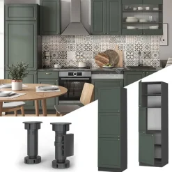 Vicco Hoge Kast Fameline, 60cm, Groen Goud Campagne/antraciet, 38568