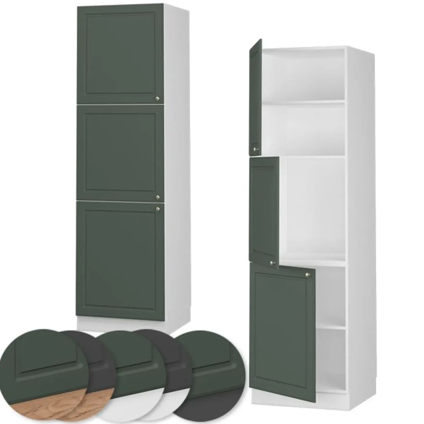 VICCO Hoge Kast Fameline, 60cm, Groen Goud Landelijk/wit, 38517