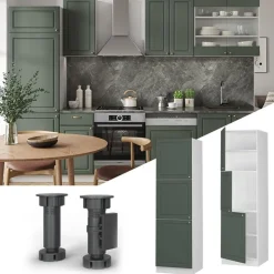 VICCO Hoge Kast Fameline, 60cm, Groen Goud Landelijk/wit, 38517