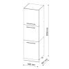 VICCO Hoge Kast Fameline, 60cm, Wit Hoogglans/antraciet, 38572