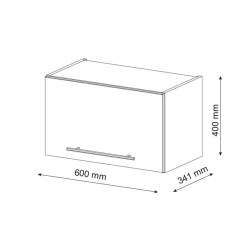 Vicco Keuken Bovenkast Fameline, 60cm Plat, Gouden Eiken/antraciet, 38308