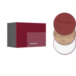 Vicco Keuken Bovenkast Rline, 60cm Plat, Glanzend Rood/antraciet, 34928