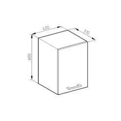 VICCO Keuken Bovenkast Rline, 40cm Jvorm, Gouden Eiken/antraciet, 39734