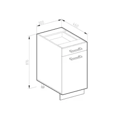 Vicco - Keukenkast Onder - 30 Cm Met Lade En Deur - Wit
