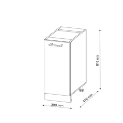 VICCO - Keukenkast Onderkast - Hoogglans Antraciet - 30 Cm