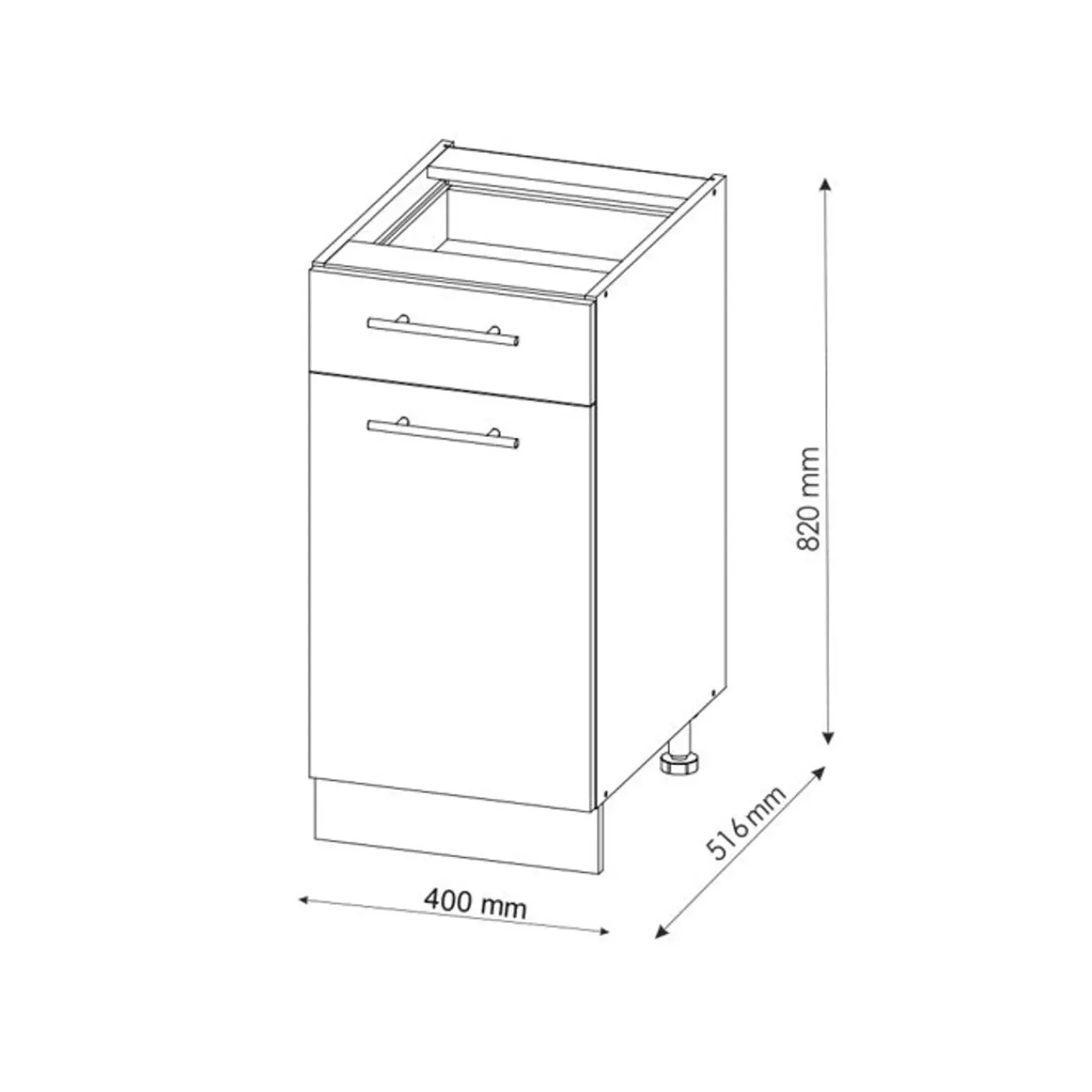 VICCO - Keukenonderkast - Bordeaux Hoogglans/wit - 40 Cm