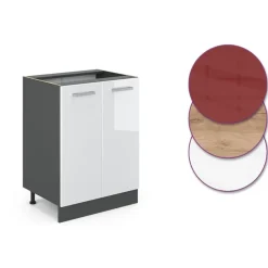 VICCO - Keukenonderkast - Wit Hoogglans En Antraciet - 60 Cm