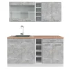 Vicco - Keuken R-line - Beton/wit - Werkblad Eik, 160 X 81,6 X 60 Cm