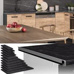 Vicco Keuken Werkblad Rline, 100cm, Antraciet/antraciet, 42053