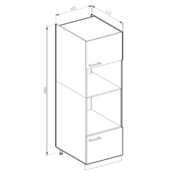 VICCO - Magnetronkast - R-line Met Nis En 2 Deuren - 60 Cm