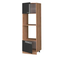 VICCO Microgolfkast Rline, 60cm, Antraciet Hoogglans/gouden Eiken, 37129