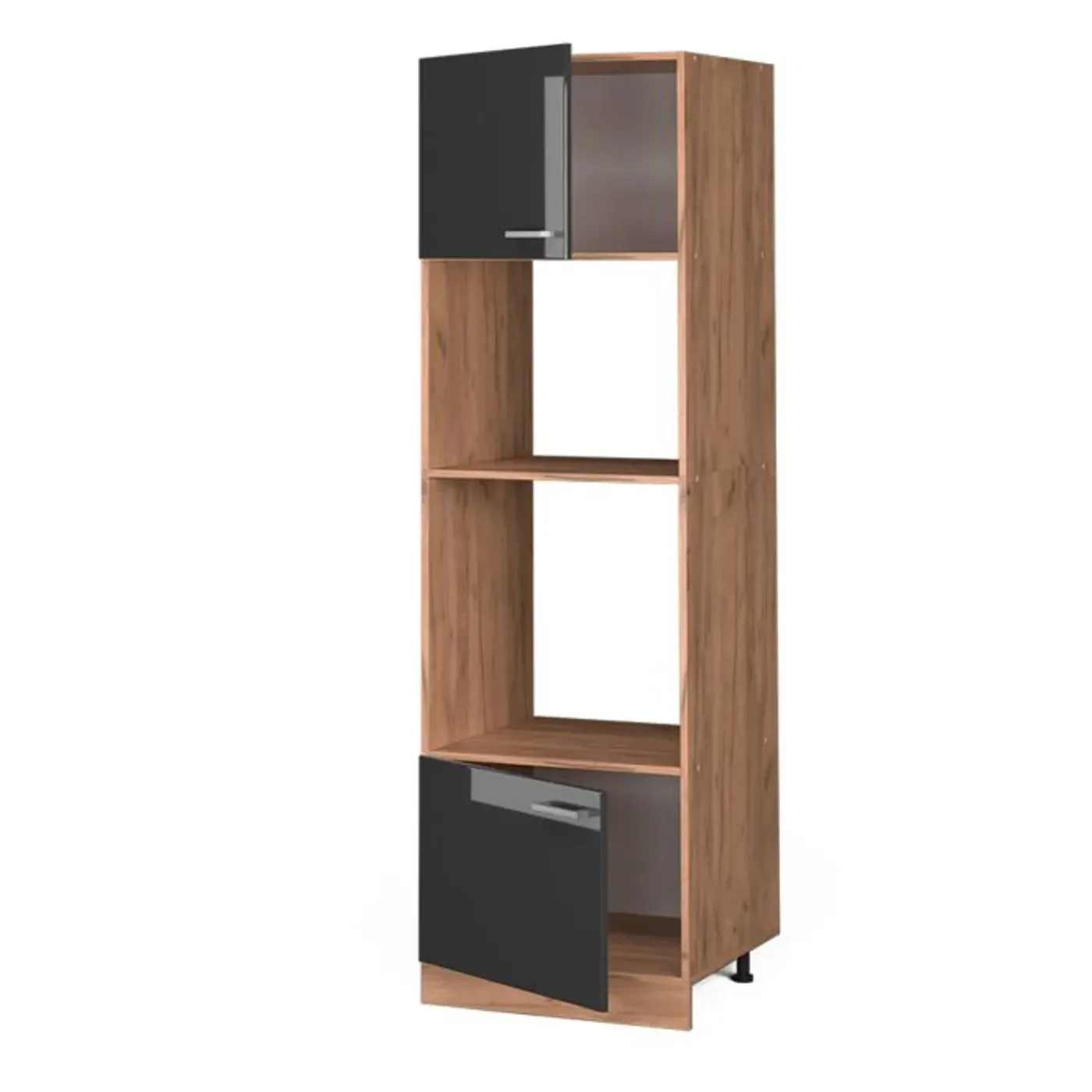 VICCO Microgolfkast Rline, 60cm, Antraciet Hoogglans/gouden Eiken, 37129