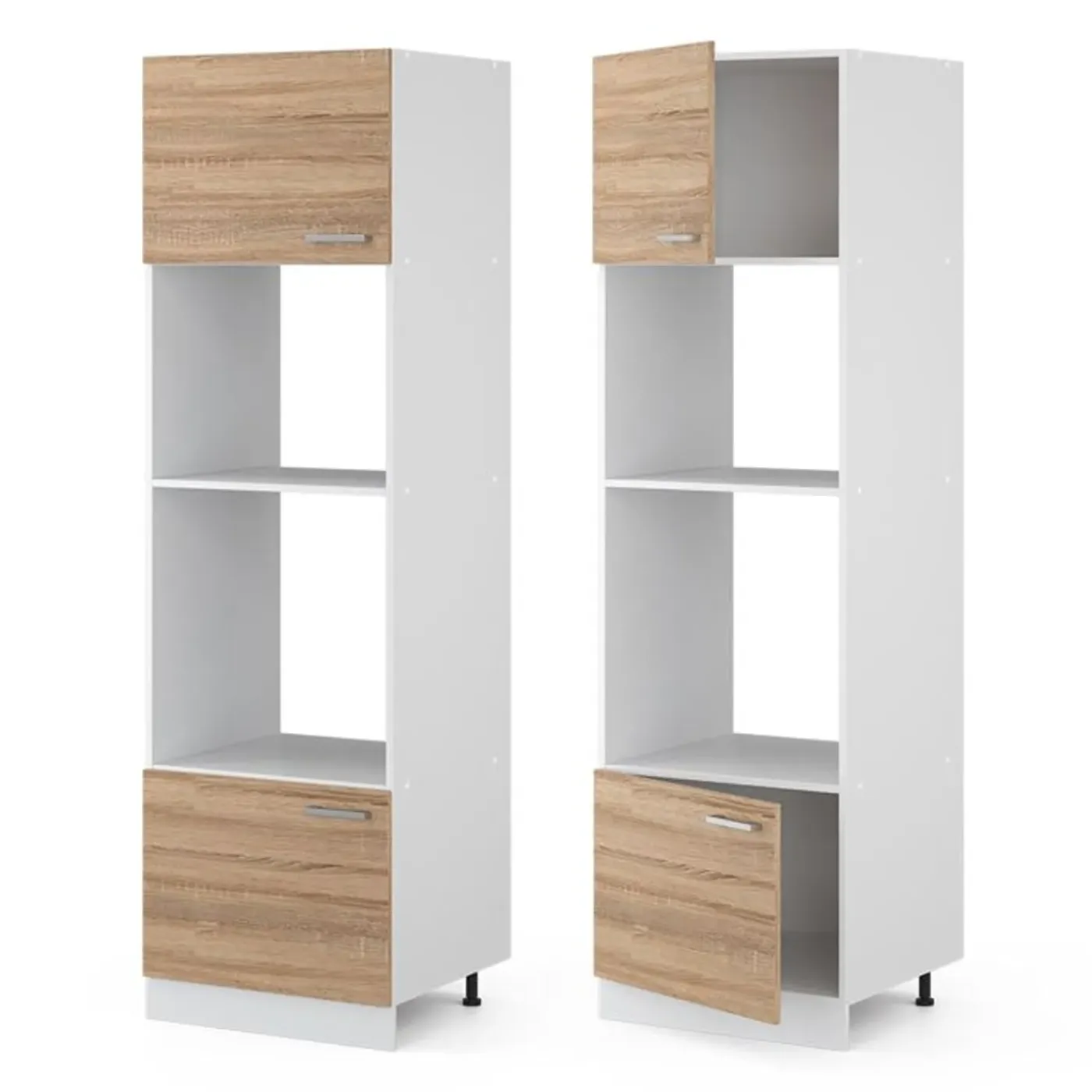 VICCO - Microwaafkast - Wit En Sonoma - 60 Cm