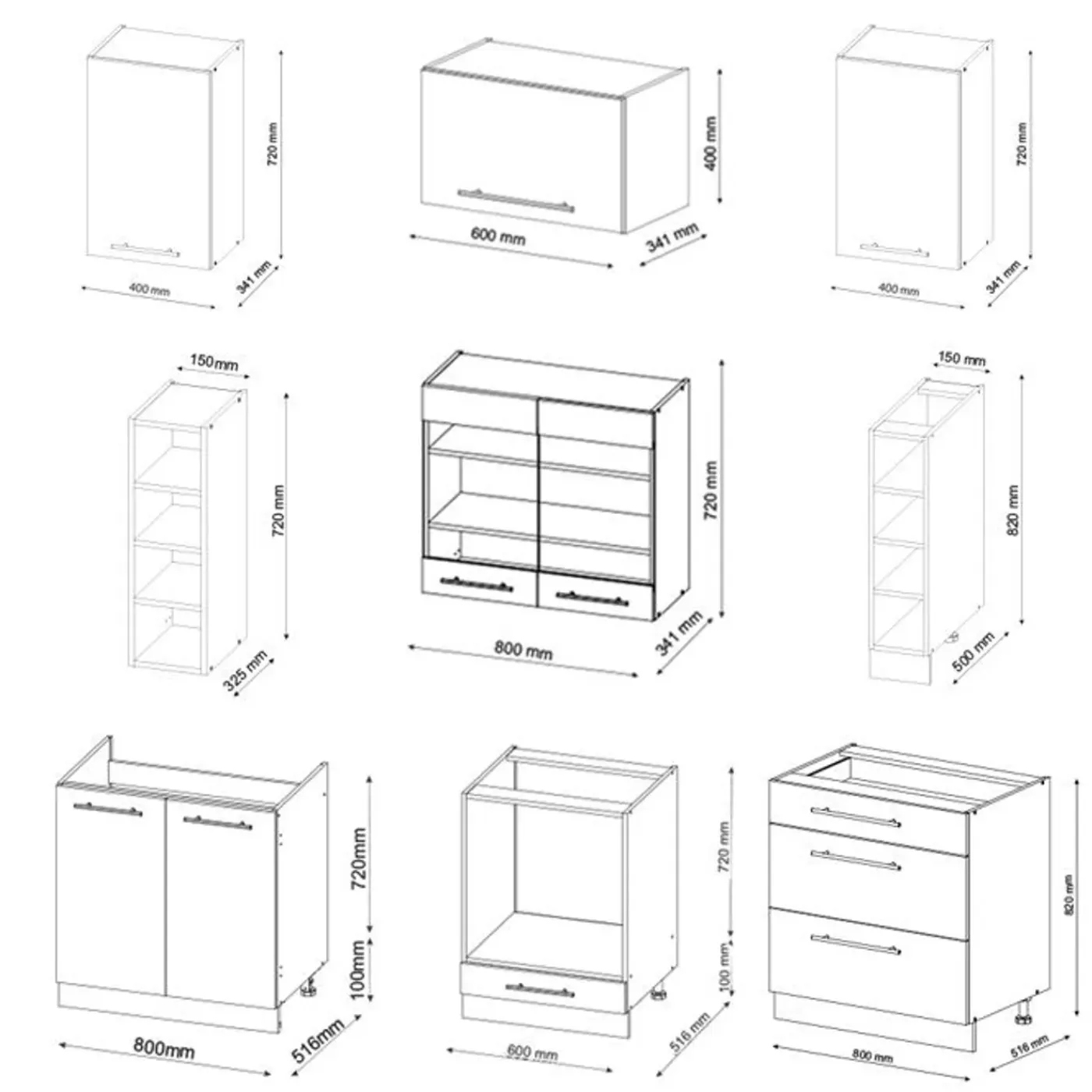 VICCO - Modulaire Complete Keuken - Fame-line - Glanzend Bordeaux Eiken Goudkleurig - 235 Cm