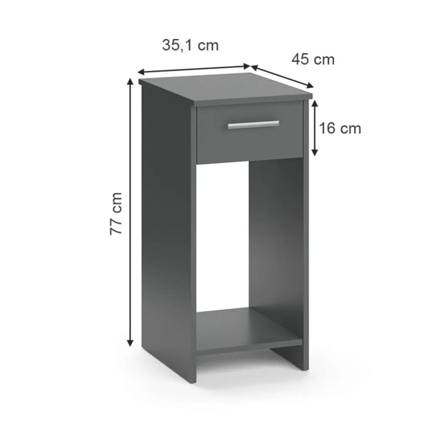 VICCO - Odin Pc-kast - Compact Antraciet Voor Kantoor - 35,1 X 45 Cm