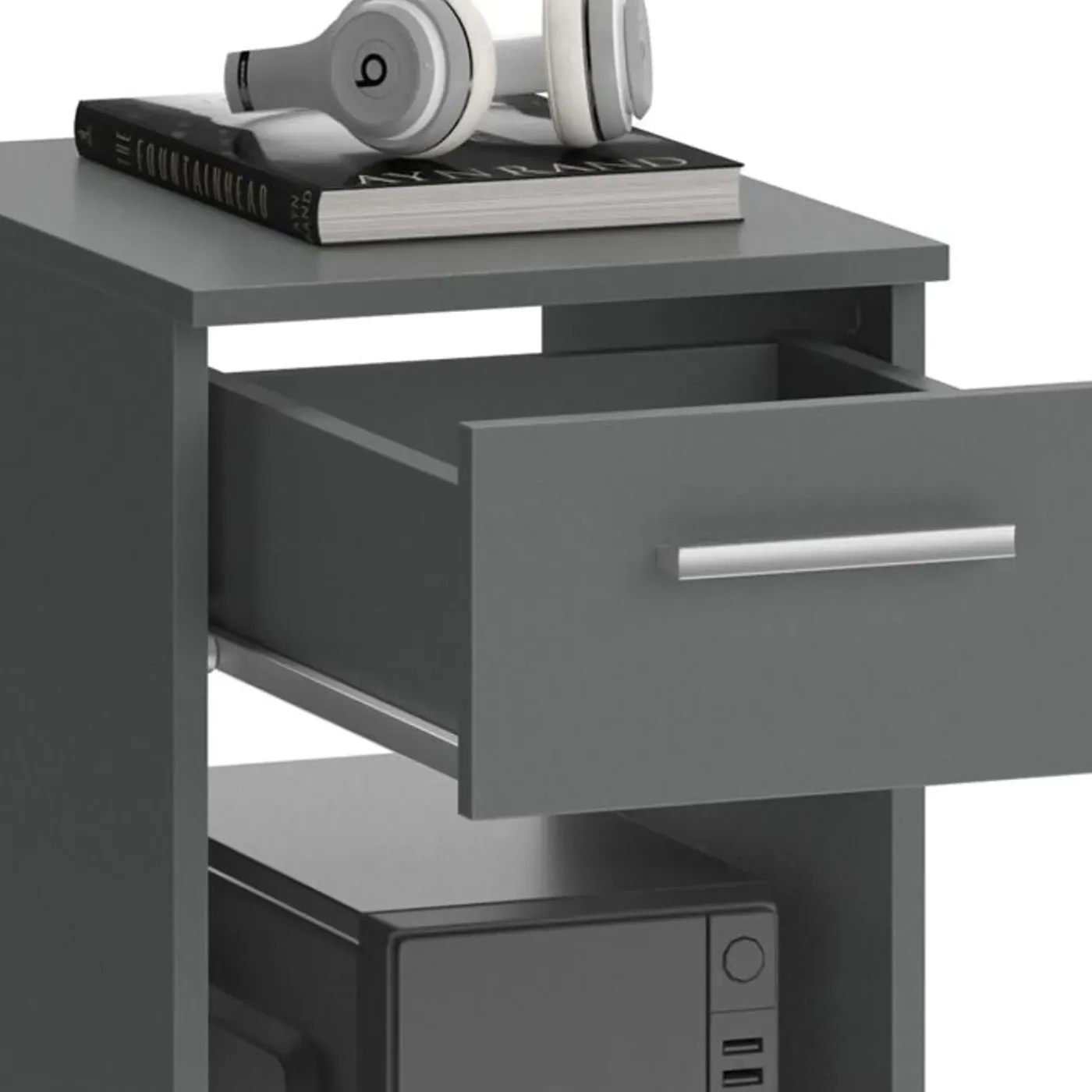 VICCO - Odin Pc-kast - Compact Antraciet Voor Kantoor - 35,1 X 45 Cm