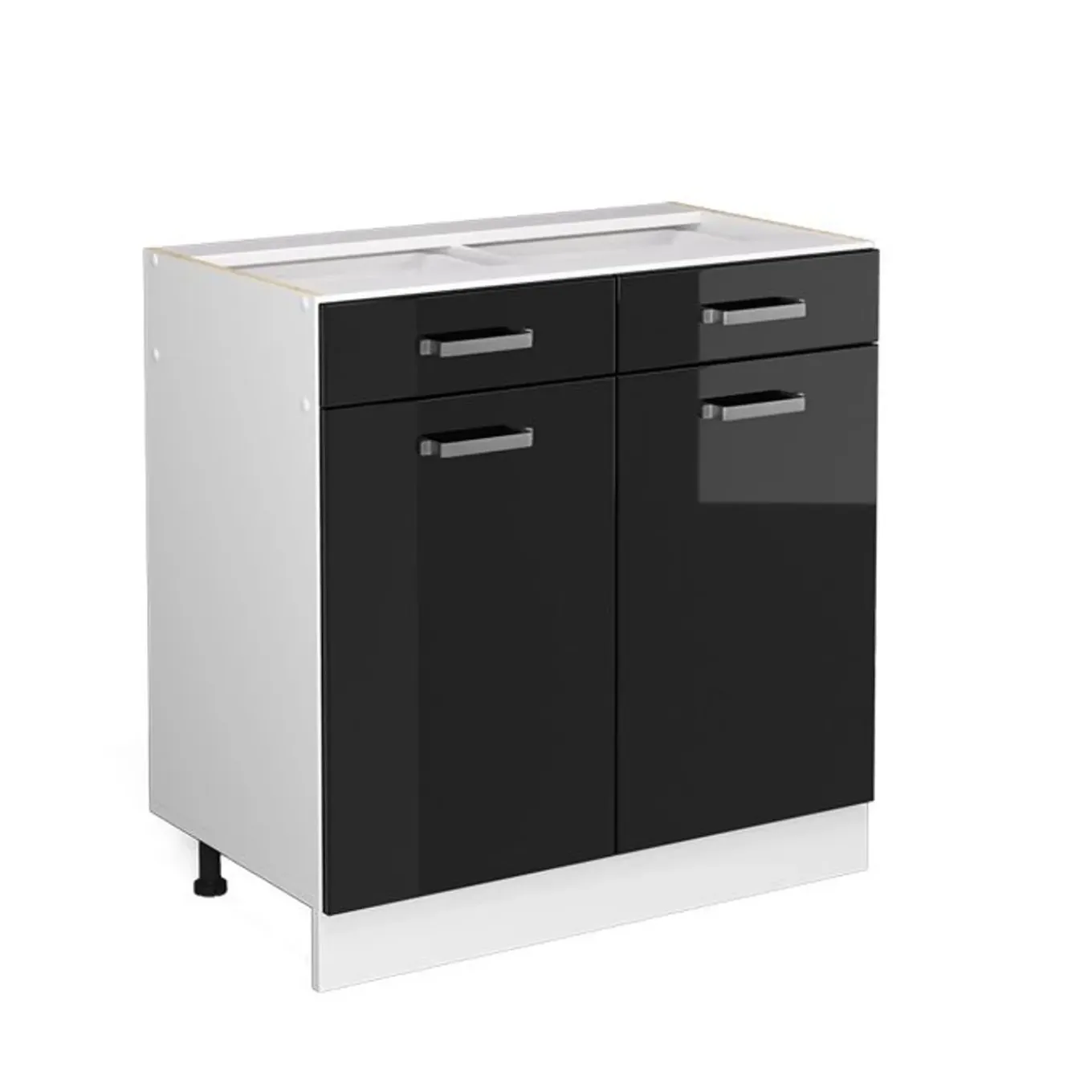 Vicco - Onderkast - Zwart Hoogglans/wit - 80 Cm
