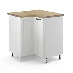 VICCO - R-line Hoekkast - Werkblad Eiken - Front Landelijk Wit