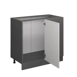 VICCO - R-line Hoekmeubel - Landelijk Wit - Werkblad Eiken, 86 X 81,6 X 60 Cm