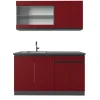 Vicco - R-line Keuken J-shape - Rood/antraciet - 140 X 82 X 46 Cm