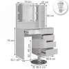 VICCO Sherry 5-delige Make-uptafel Set Met Spiegel En Led 89,8 Cm