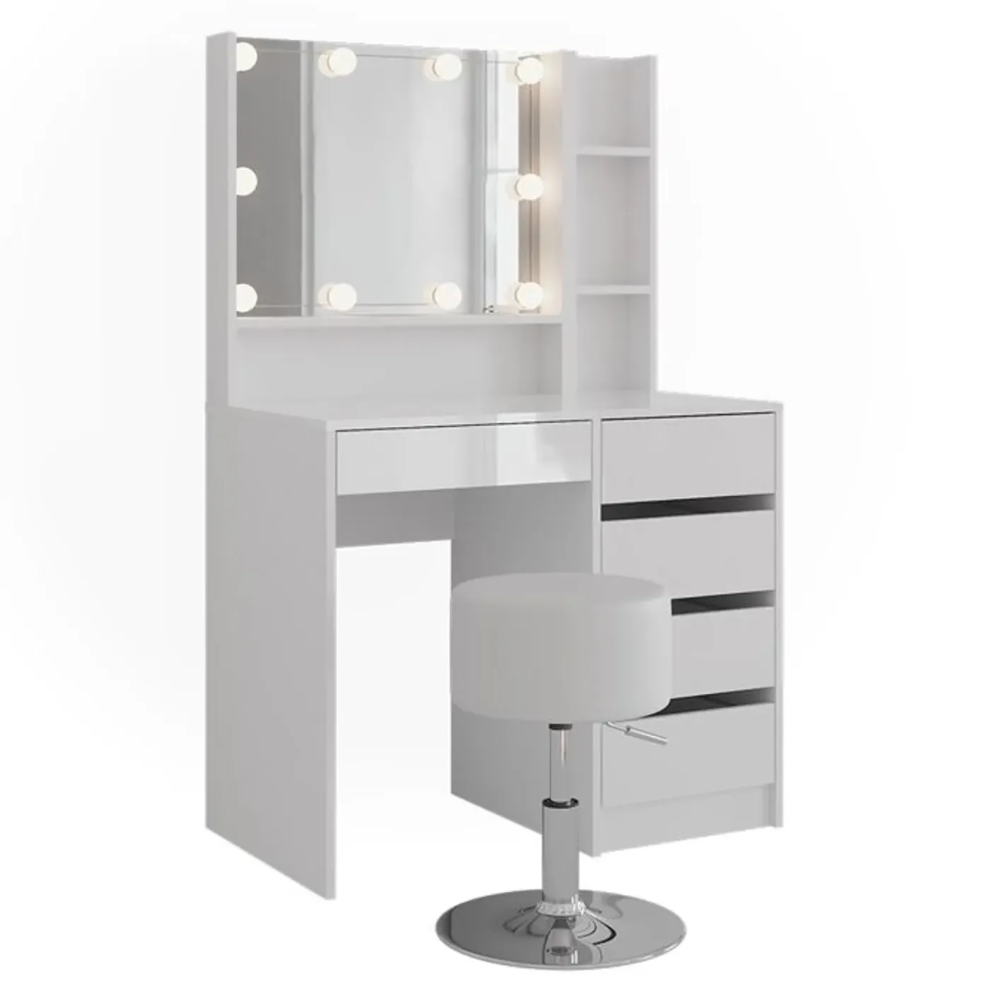 VICCO Sherry 5-delige Make-uptafel Set Met Spiegel En Led 89,8 Cm