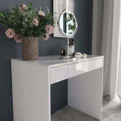 VICCO - Toilettafel - Sherry Spiegelvrij - Hoge Glans Wit - 81,4 X 76 X 50,1 Cm