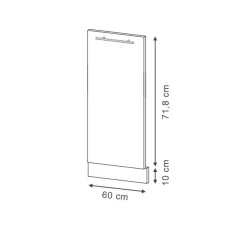 Vicco - Vaatwasserfront - Bordeaux Hoogglans - 60 Cm