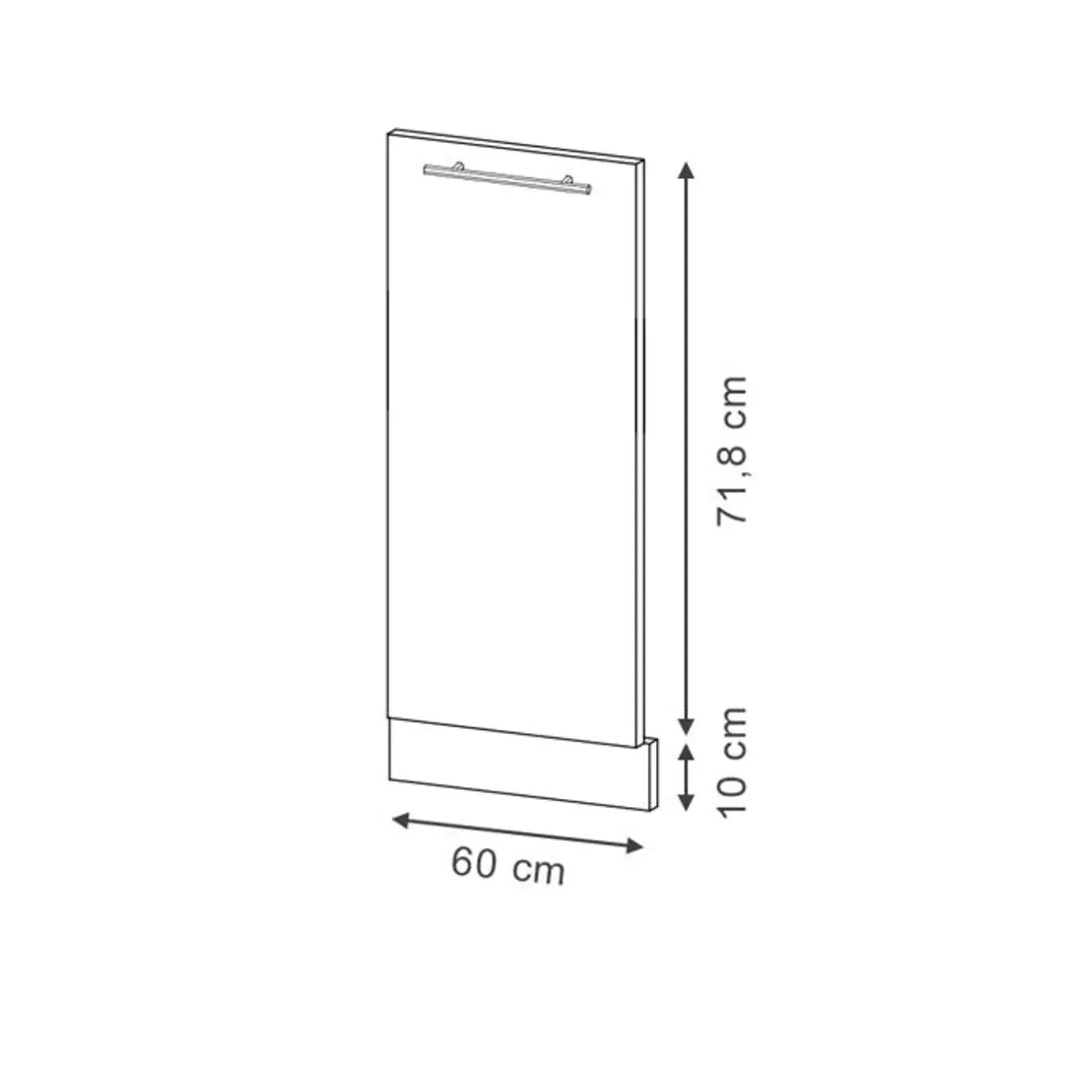 Vicco - Vaatwasserfront - Bordeaux Hoogglans - 60 Cm