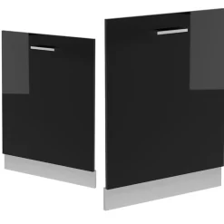 Vicco - Vaatwasserfront - Zwart Hoogglans Voor 60 Cm - 60 X 81,8 Cm