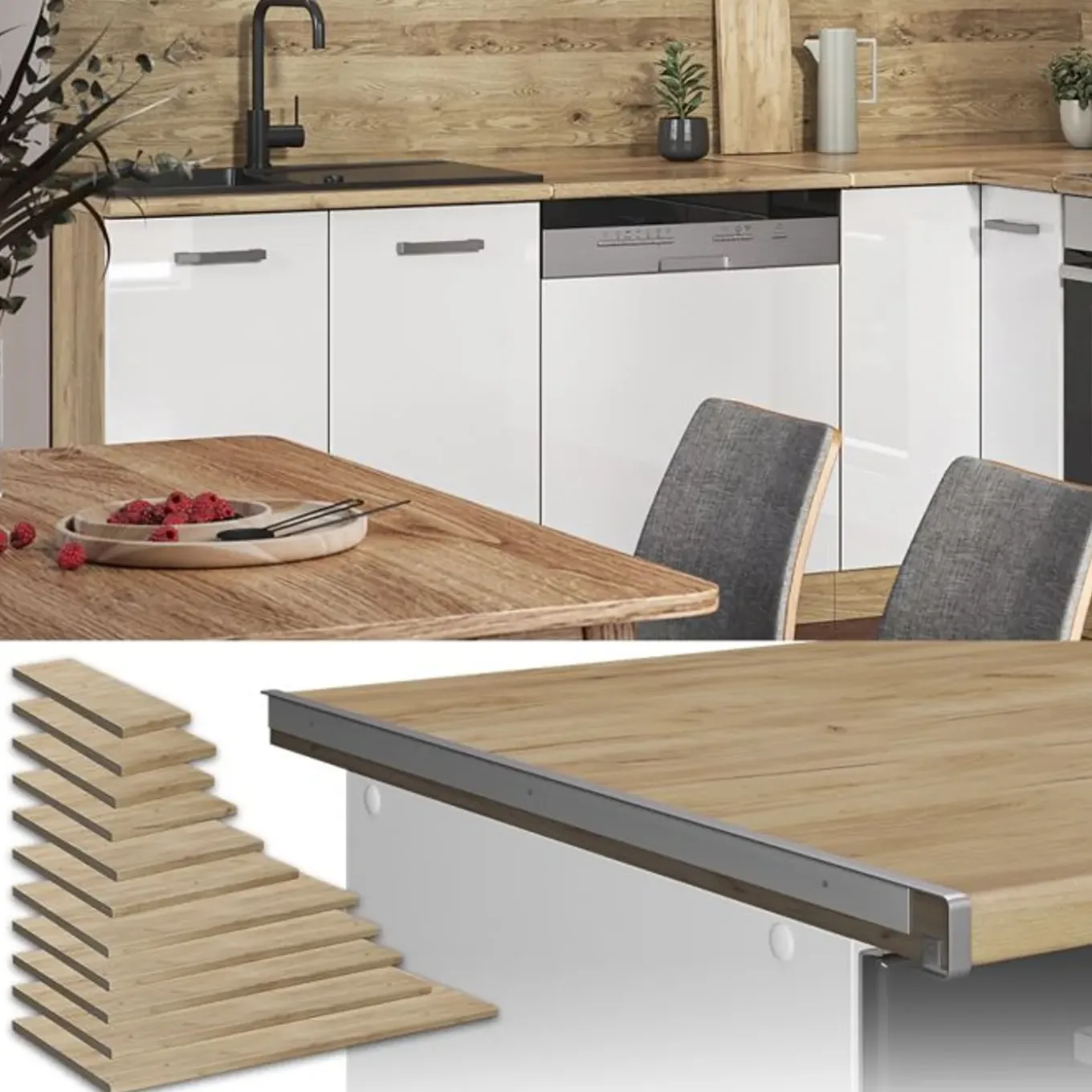 Vicco - Werkblad - Gouden Eikenlook Voor Designkeukens - 97 Cm