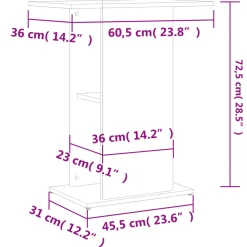 vidaXL -aquariumkast -bruin -60.5 X 36 X 72.5 Cm -bewerkt Hout