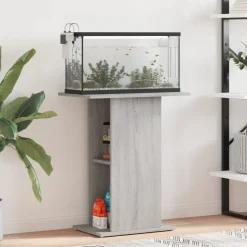 Vidaxl -aquariumkast -grijs -60.5 X 36 X 72.5 Cm -bewerkt Hout