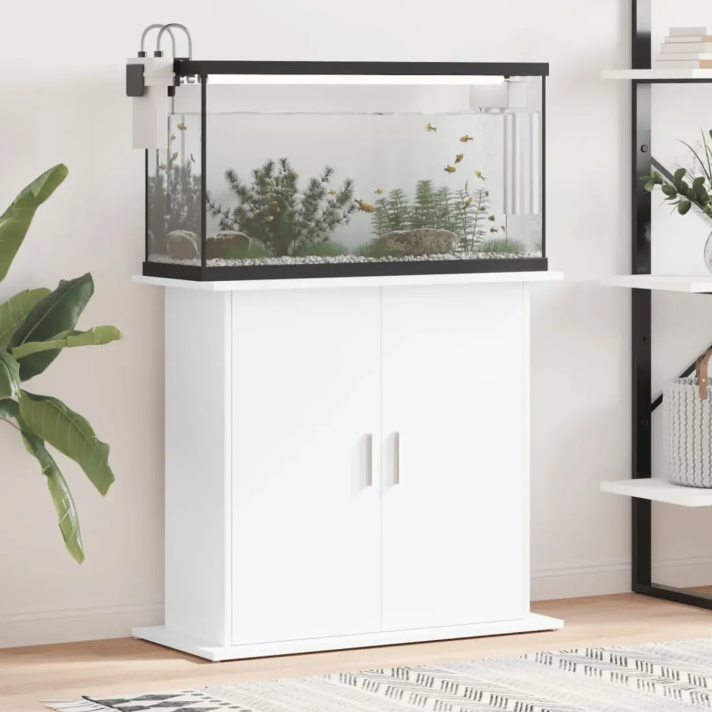 vidaXL -aquariumkast -wit -81 X 36 X 73 Cm -bewerkt Hout