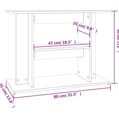 vidaXL -aquariumstandaard -bruin -80 X 35 X 60 Cm -bewerkt Hout